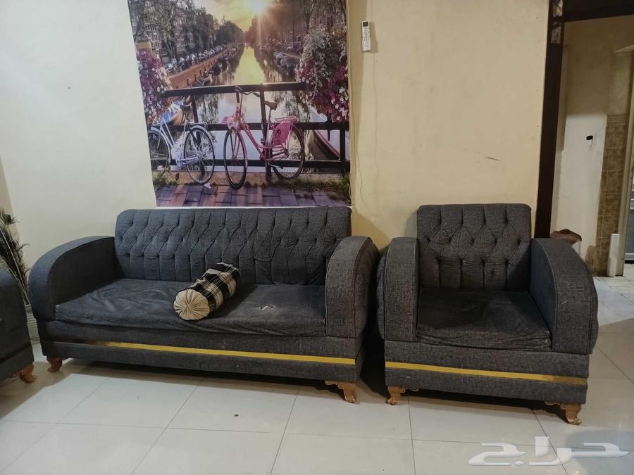 كنبتين (قطعتين)لون ازرق مبطن 180   فرن ابيض 25064523654741891112