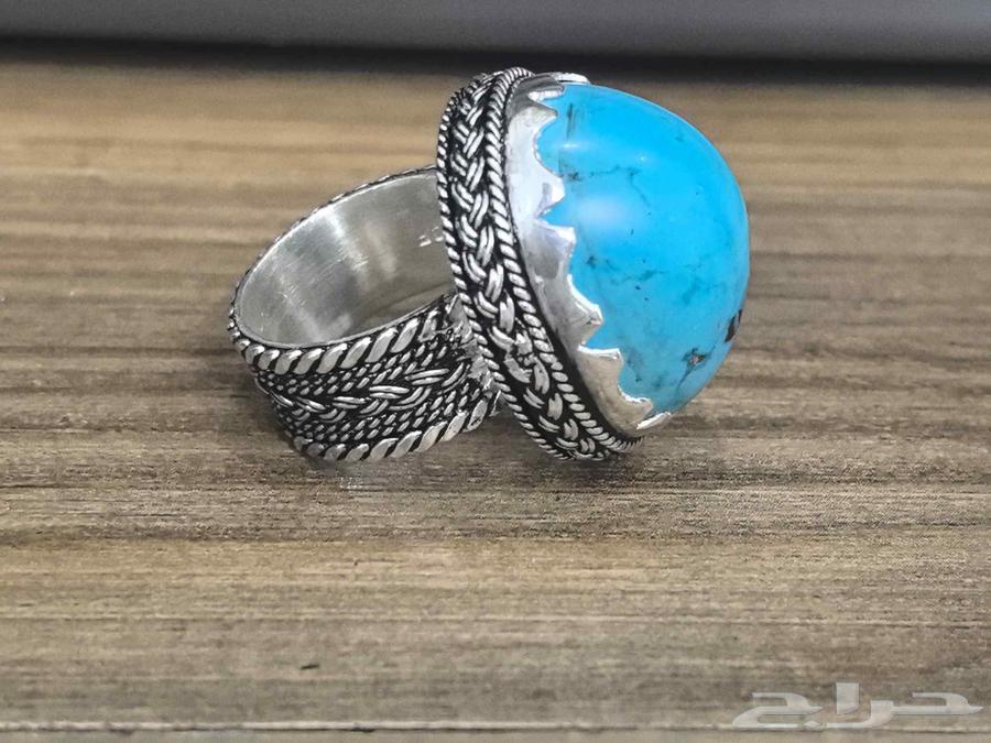 خاتم فيروز طبيعي صياغه سلك64520190256129112