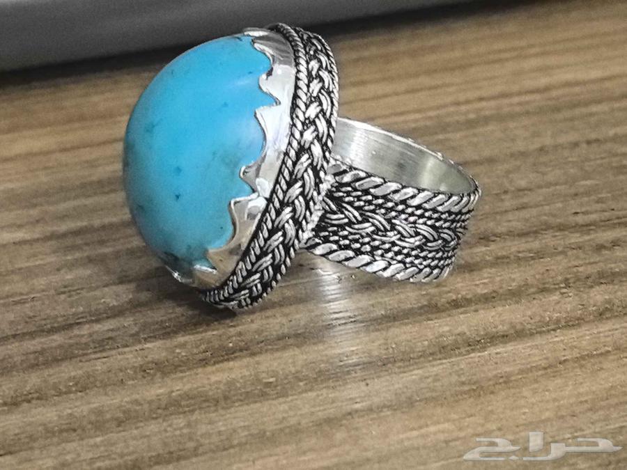 خاتم فيروز طبيعي صياغه سلك64520190256129110