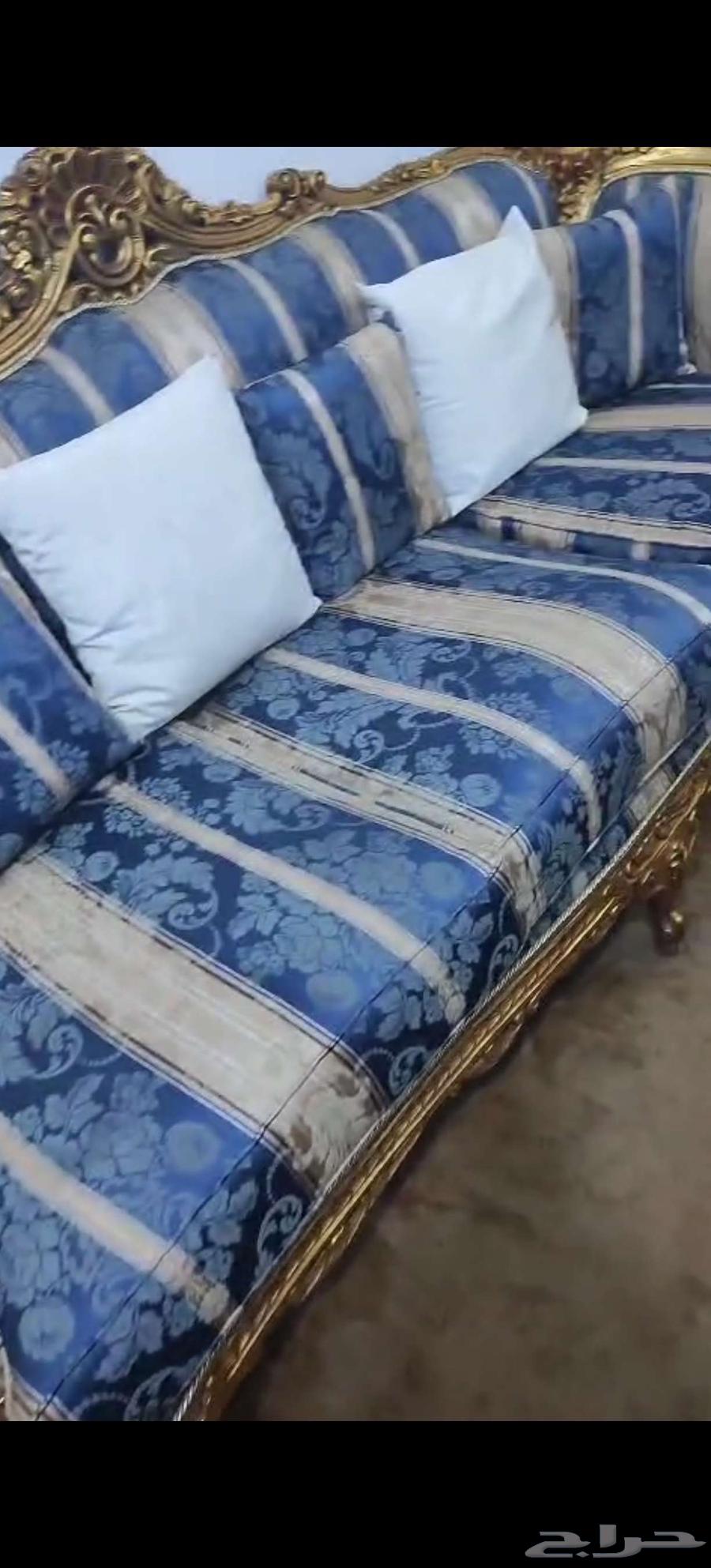 كنب لون أزرق و ذهبي64531011755521111