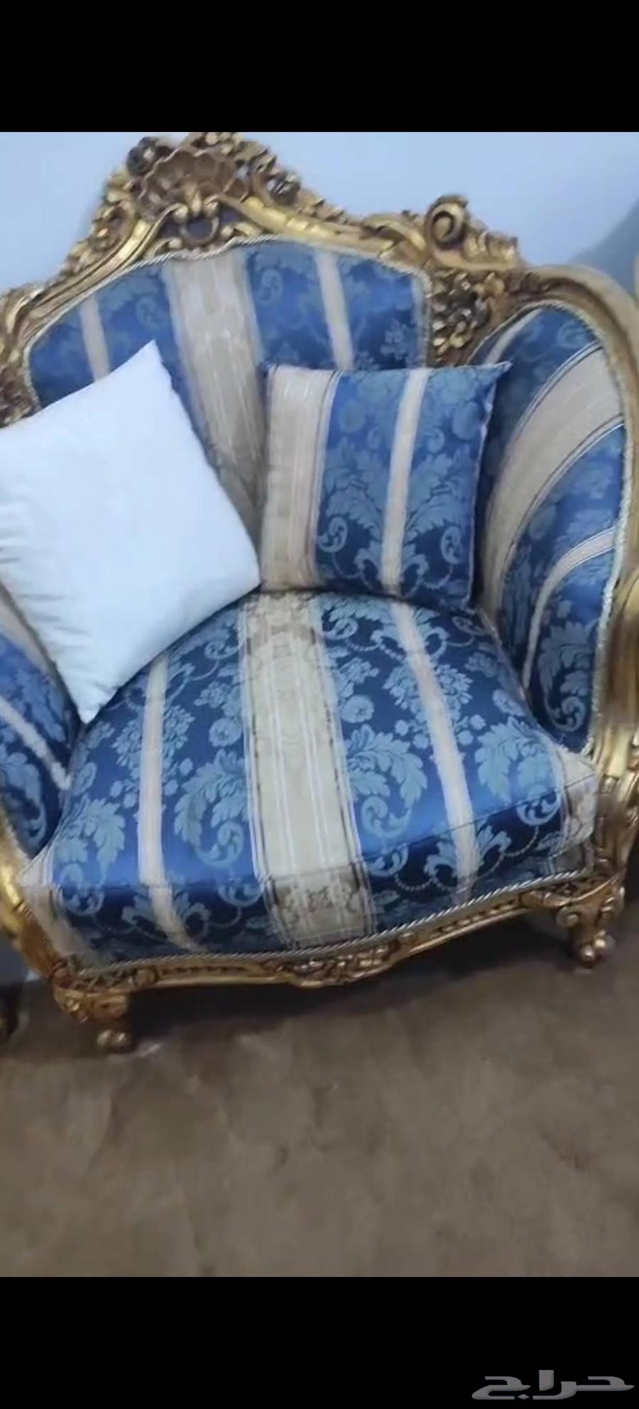 كنب لون أزرق و ذهبي64531011755521114