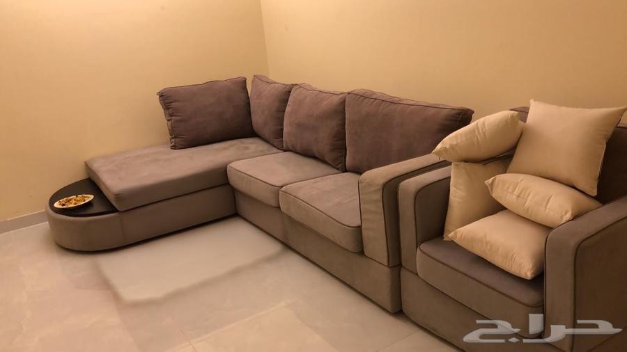 L-shaped two-piece sofa with chair64530854784641110