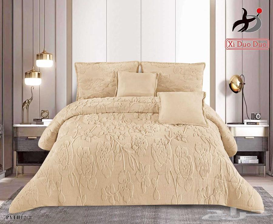 وصل حديثا مفرش شتوي حشوة وسط مخمل ناعم مع فرو سادة64527877404291114