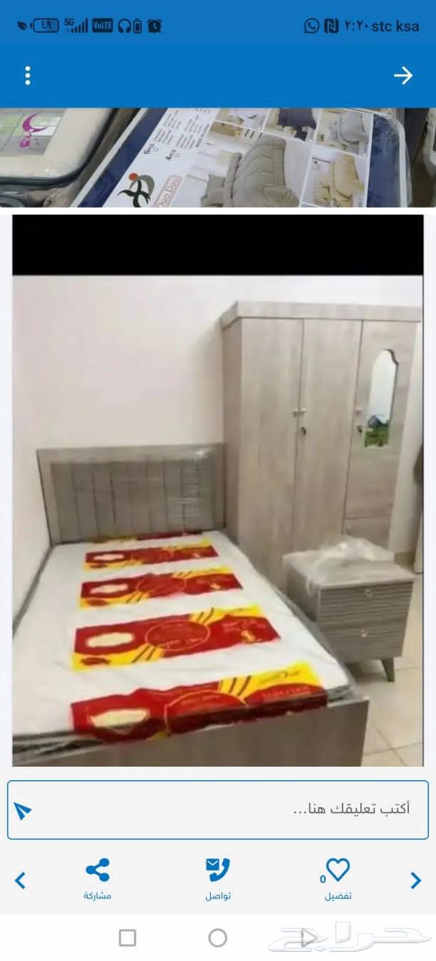 جديدة 1 - سرير نفر ونص الطول 1.90 العرض 1.20 1 دولاب درفتين64527390152322110