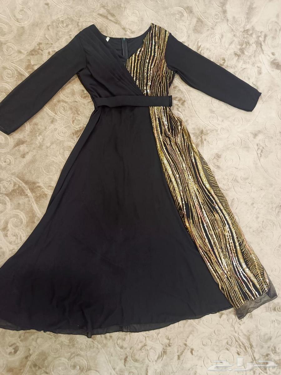 فستان اسود وذهبي لمعة فخم64528666741377110