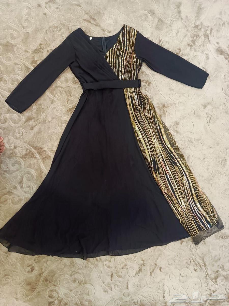 فستان اسود وذهبي لمعة فخم64528666741377111