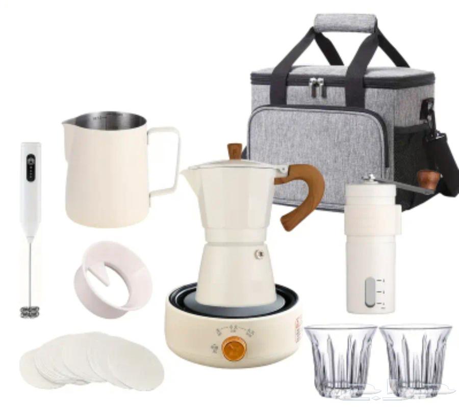 عزبة طقم صانع قهوة موكا اسبريسو 10 قطع64536934211969110