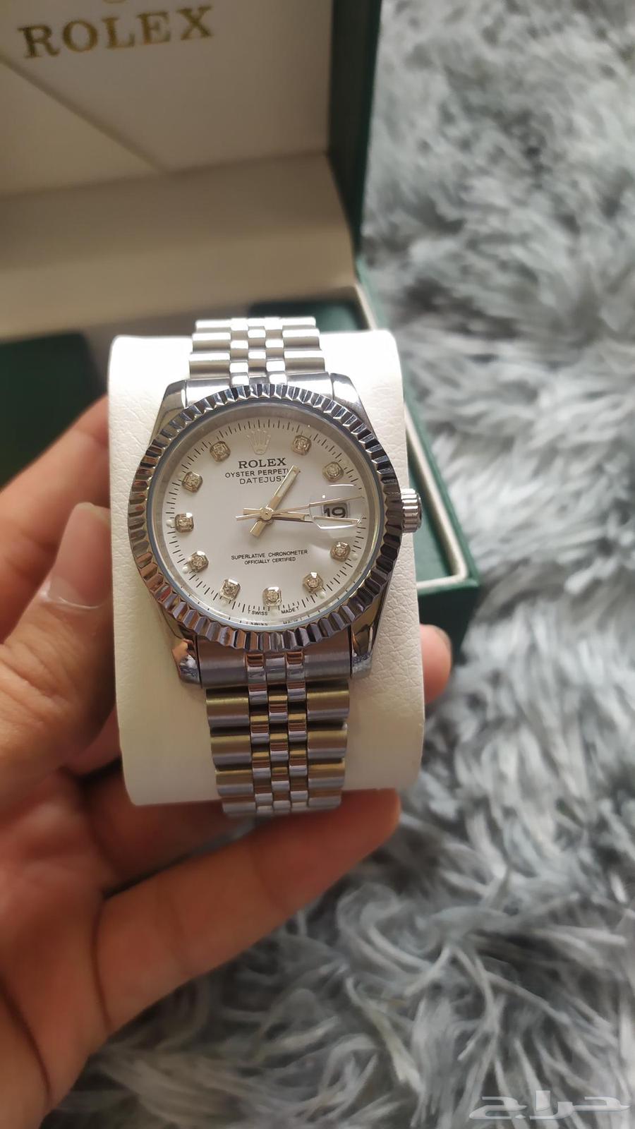 ساعة روليكس ديت جست فضي بميناء أبيض64537867865218114