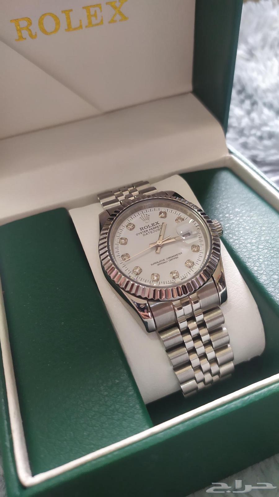 ساعة روليكس ديت جست فضي بميناء أبيض64537867865218111