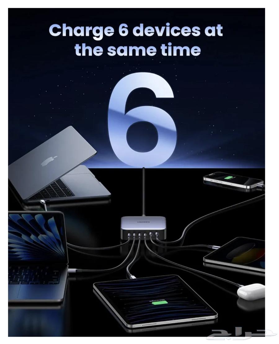 شاحن سريع 6 في 1 من USB-UGREEN64538190617603112