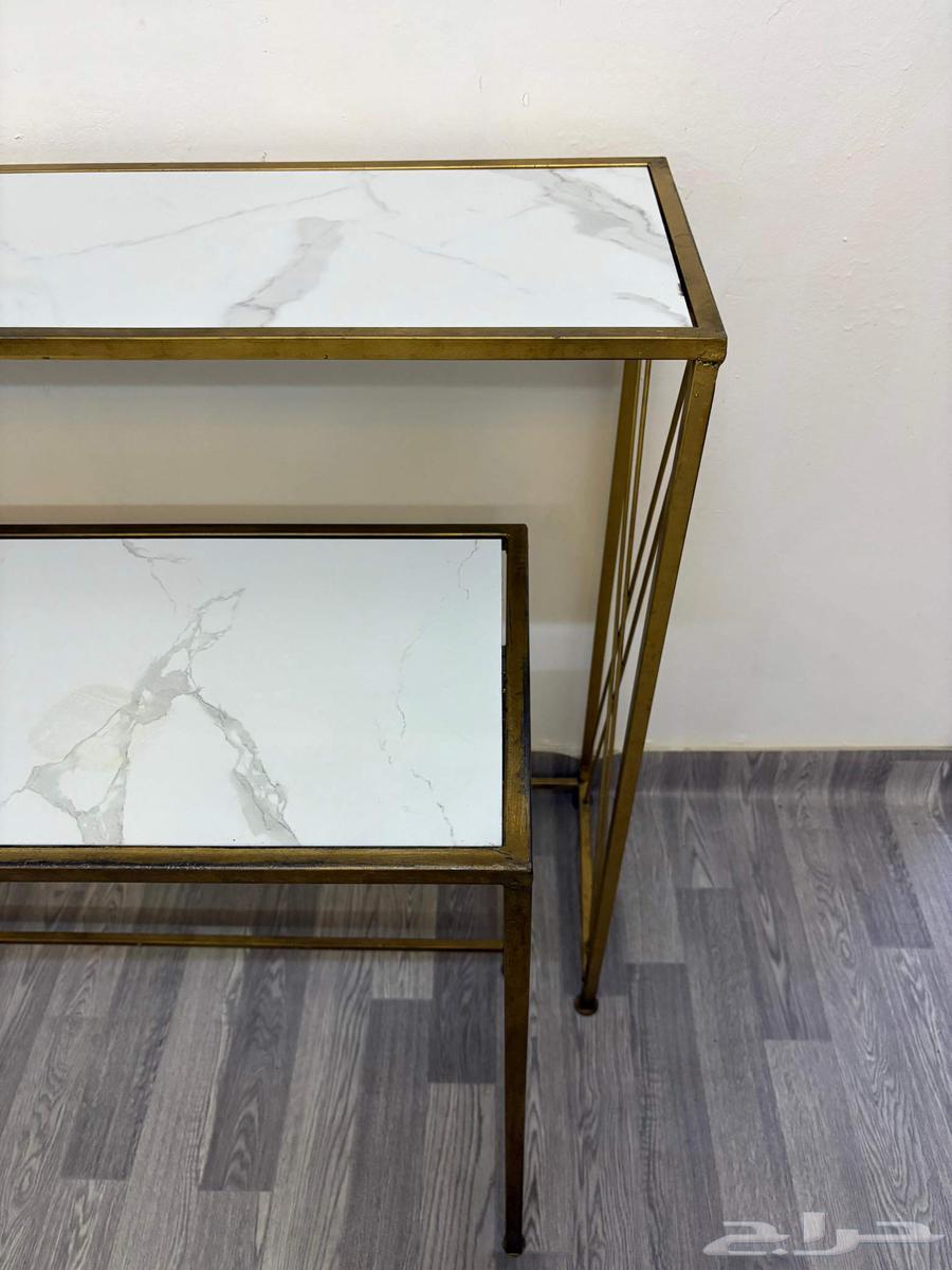 Reception tables with no cracks or scratches, golden color slightly faded.64540580809473111
