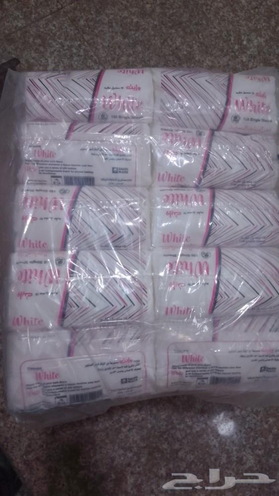 Tissues, each pack contains 10 boxes, if you buy one pack it's 9 riyals. Total 5 packs 3764538542038145114