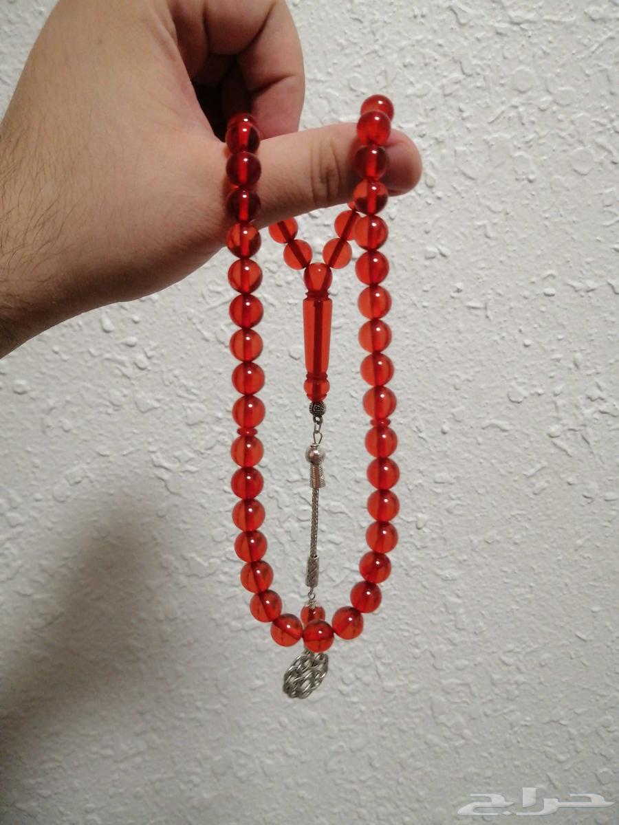 سبحة كهرمان لون دم الغزال صافيه (جديدة).64412089562369111