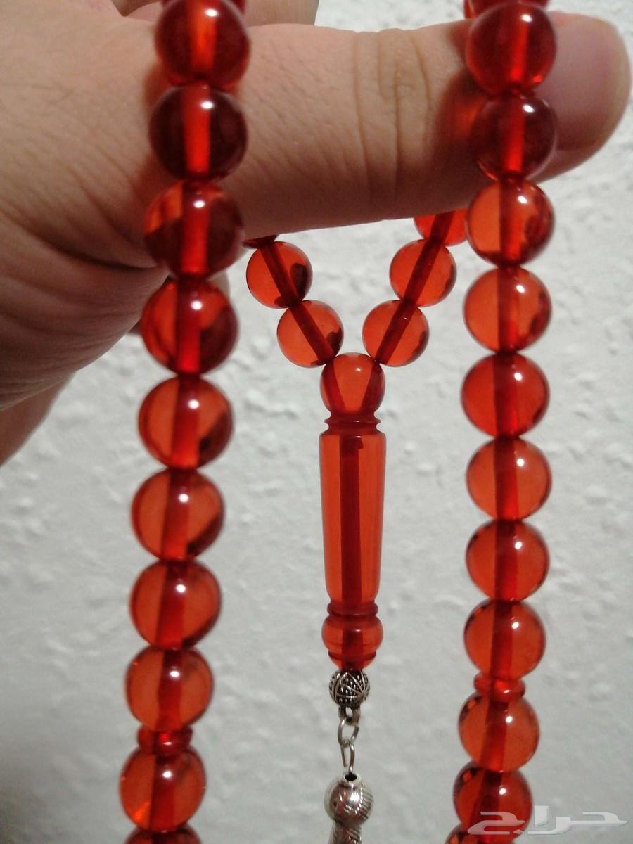 سبحة كهرمان لون دم الغزال صافيه (جديدة).64412089562369113