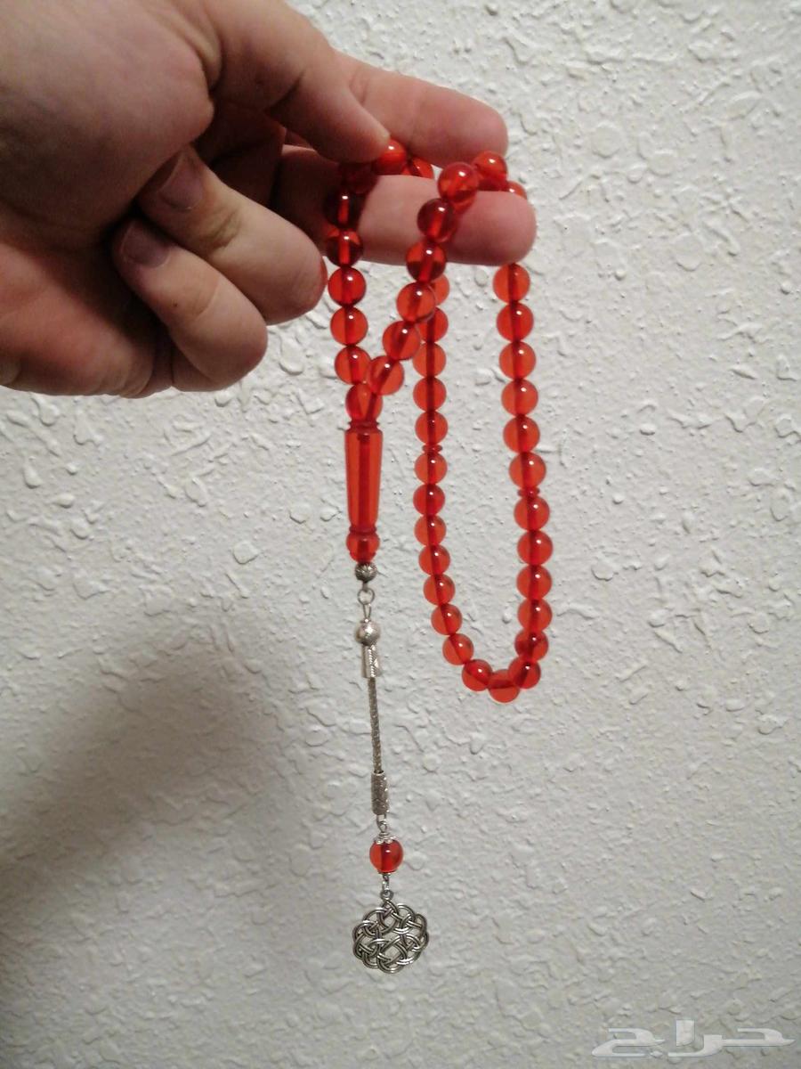سبحة كهرمان لون دم الغزال صافيه (جديدة).64412089562369110