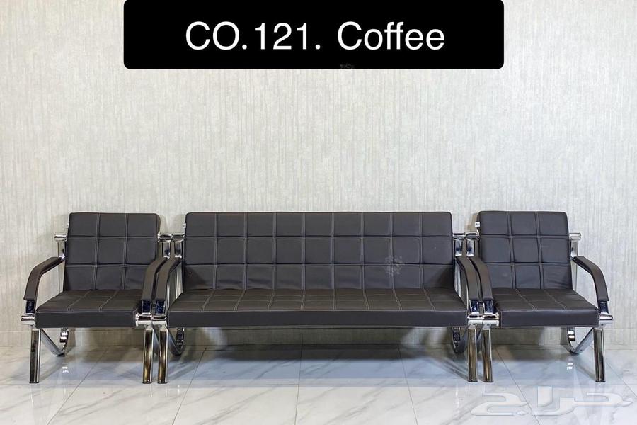 كرسي انتظار جلد و كرسي انتظار حديد و مكتب طقم فخم حق مدير64549556621057112