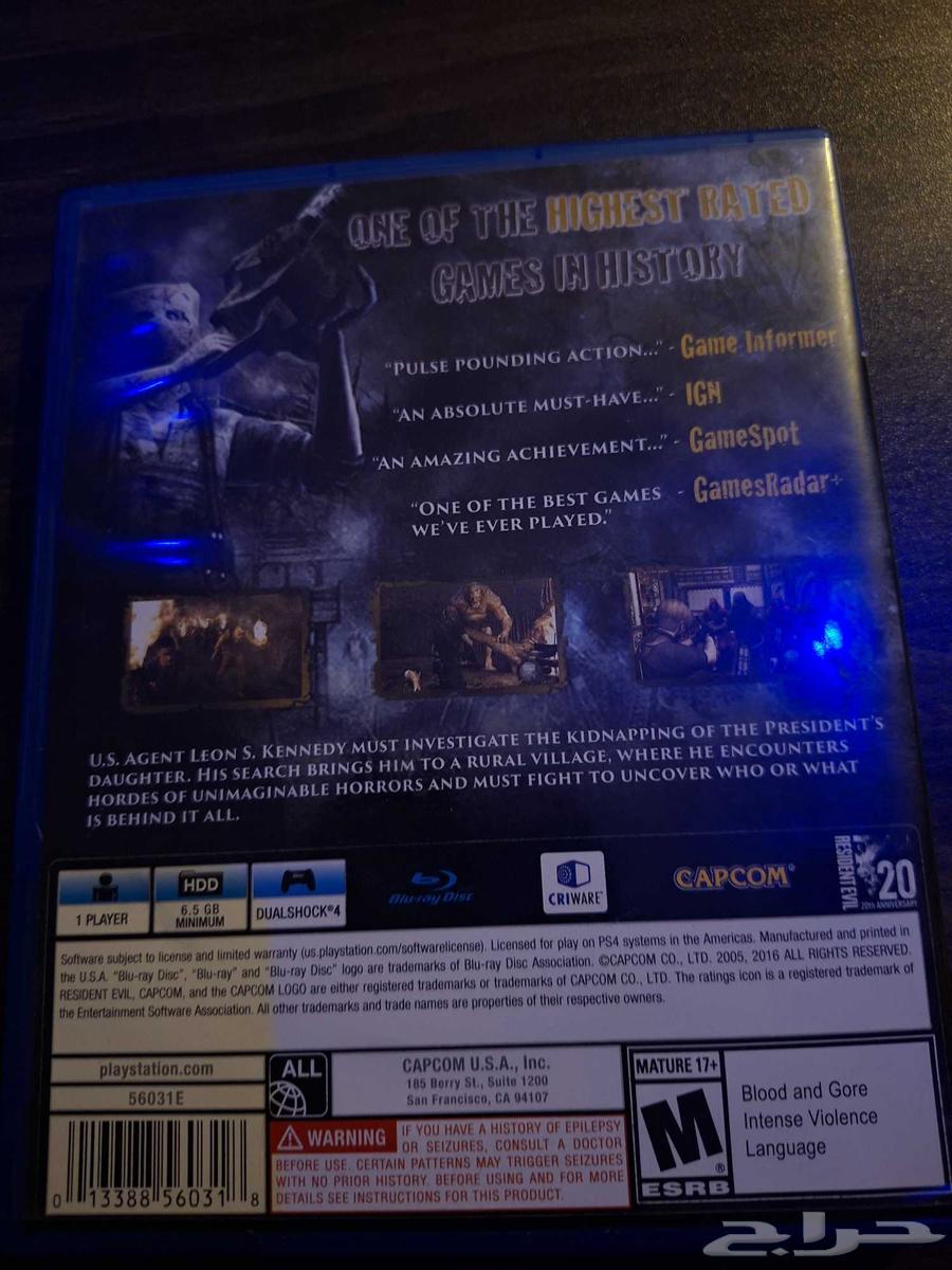 للبيع رزدنت ايفل 4 نسخة الرماستر64545104502787111