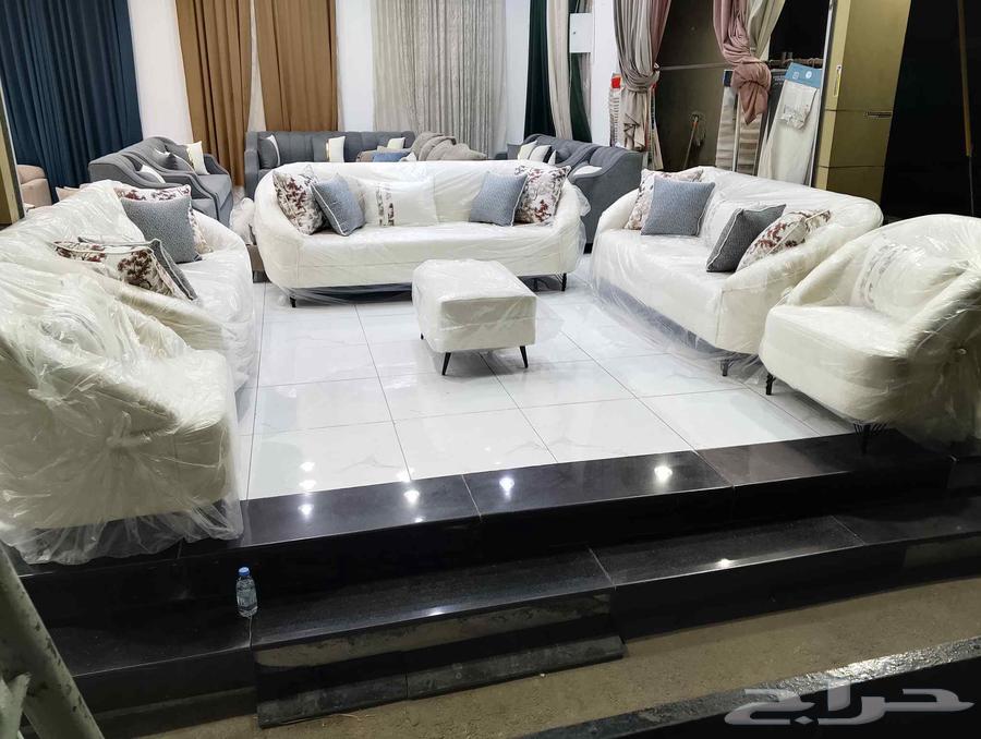 طقم كنب 11 شخص ثلاث كبير واثنين مفرد قماش بكليه64544114894849110