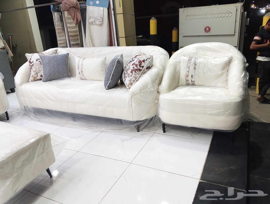 طقم كنب 11 شخص ثلاث كبير واثنين مفرد قماش بكليه64544114894849112