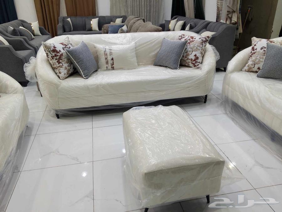 طقم كنب 11 شخص ثلاث كبير واثنين مفرد قماش بكليه64544114894849113