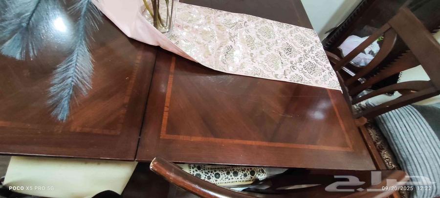 البيع عاجل طاولة سفره 8 اشخاص قابله للتصغير خشب ماليزي64546692662658113