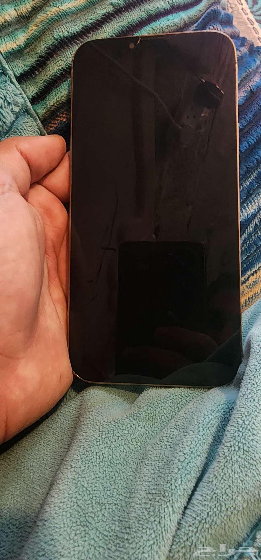 جوال ايفون 13بروماكس للبيع بطاريه 100المساحه25664546957614721112
