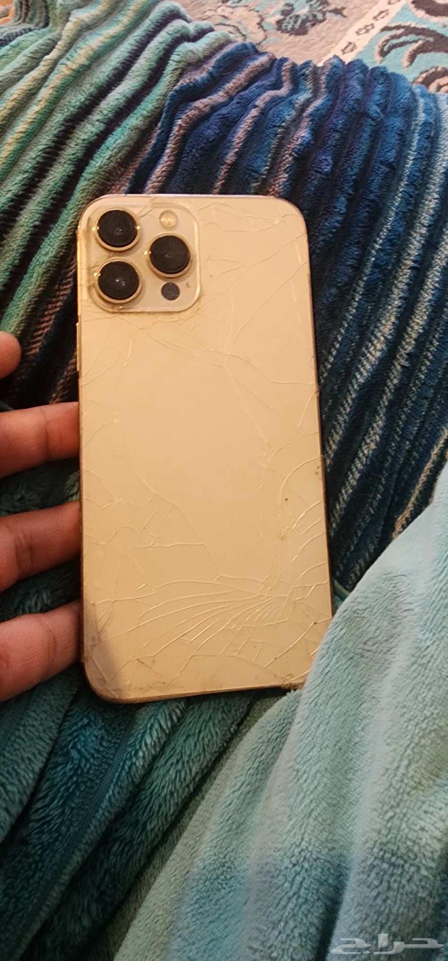 جوال ايفون 13بروماكس للبيع بطاريه 100المساحه25664546957614721110