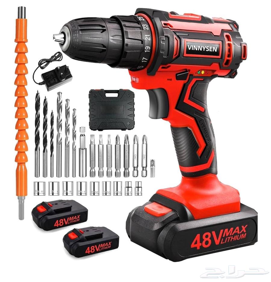 دريل جديد شحن   2 بطاريات 48 فولت64561235868674110