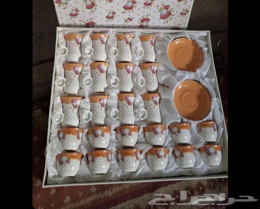 طقم فناجيل قهوة وشاي جديد مع كرتون64554272966274111