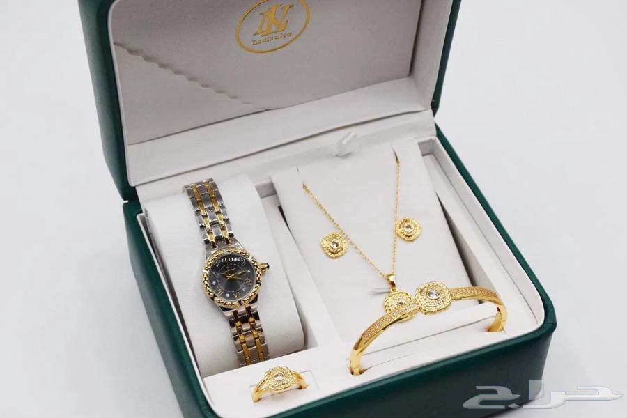 طقم هدايا كامل لون ذهبي (ساعة دائرية)64559057460353114