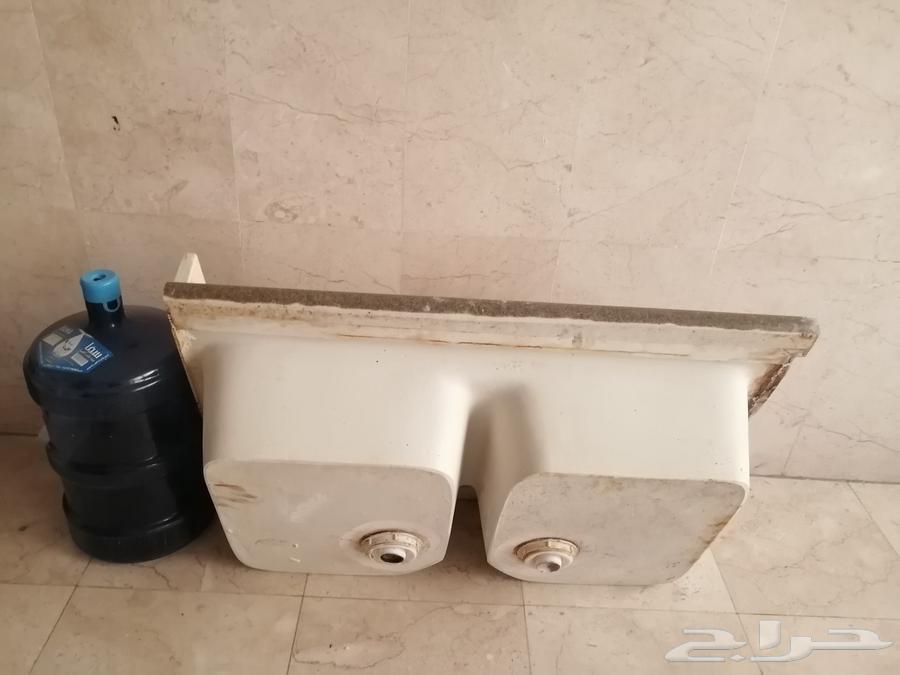 مجلى مطبخ مغسلة مطبخ رخام صناعي بحوضين64558363742593110