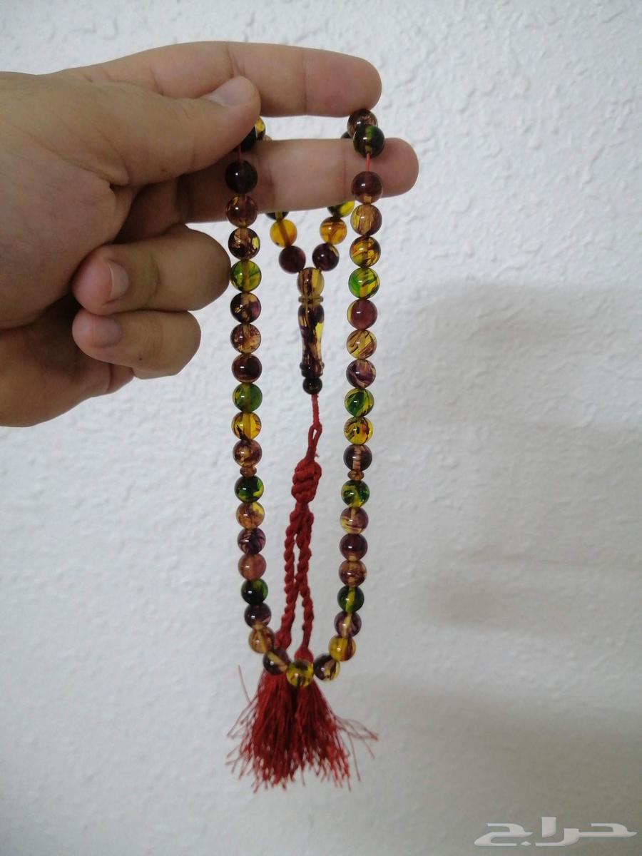 سبحة كهرمان ملونة الوان احجار كريمة فاخرة (جديدة).64556441361281111
