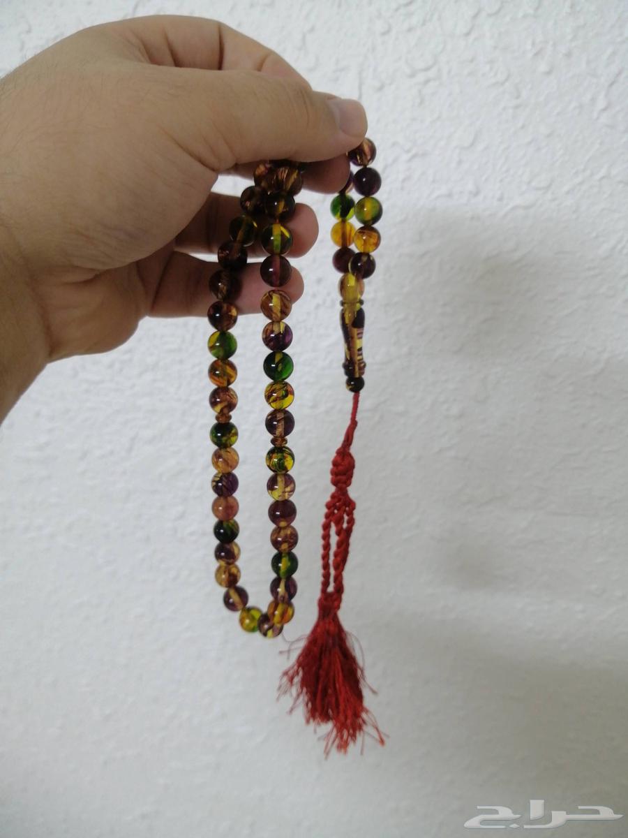 سبحة كهرمان ملونة الوان احجار كريمة فاخرة (جديدة).64556441361281110