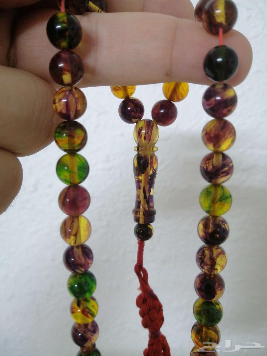 سبحة كهرمان ملونة الوان احجار كريمة فاخرة (جديدة).64556441361281113