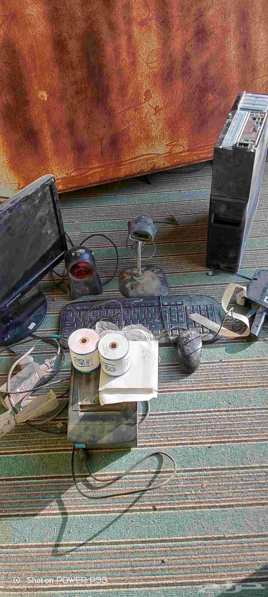 مجموعة مستعملة جهاز كاشير بقالة..متكامل وكان شغال كله64558711029378110