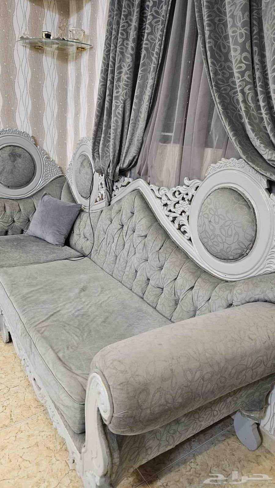 Sofa set in the shape of the letter Alif with two chairs and entrance64570818769027111