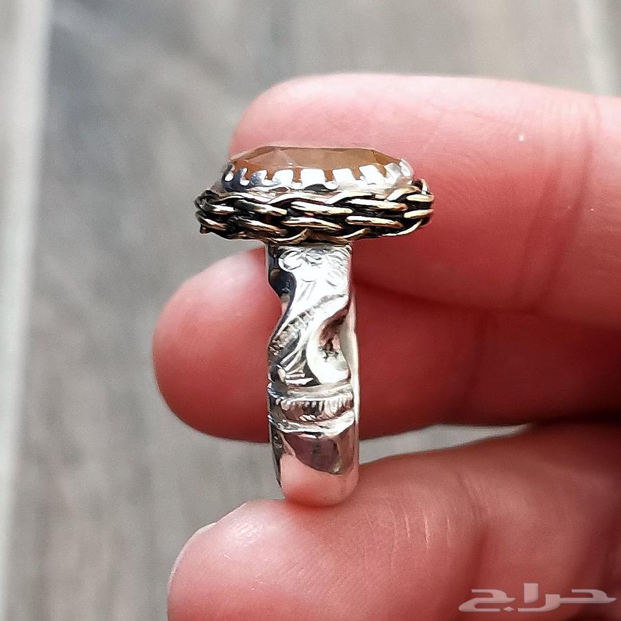 خاتم فضة زفير افريقي زامبي اصفر64569562639363112