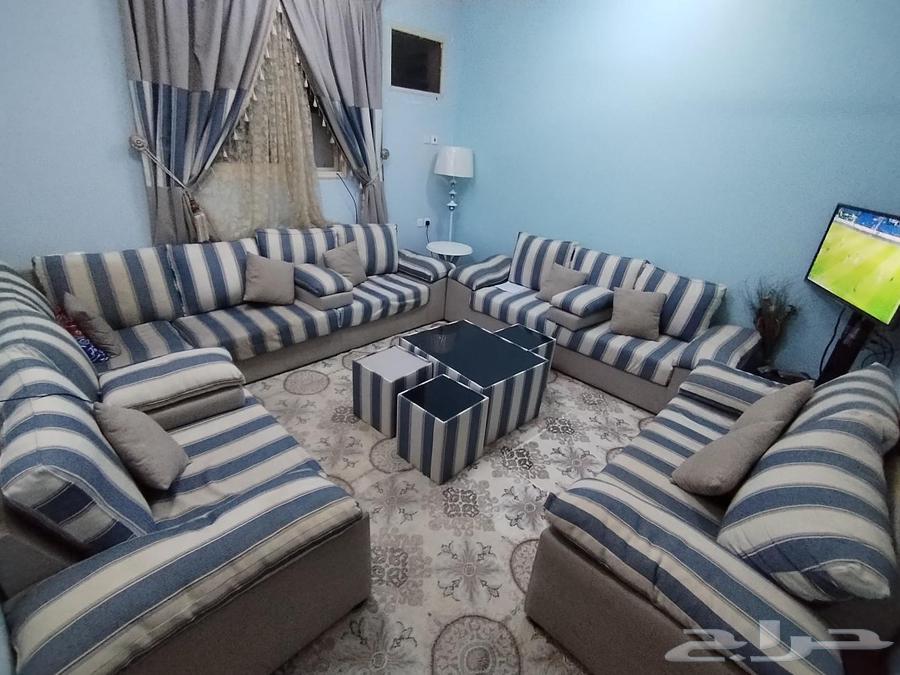4x4 Sofa Set with Curtains, Side Tables, and Rug64570503911810112