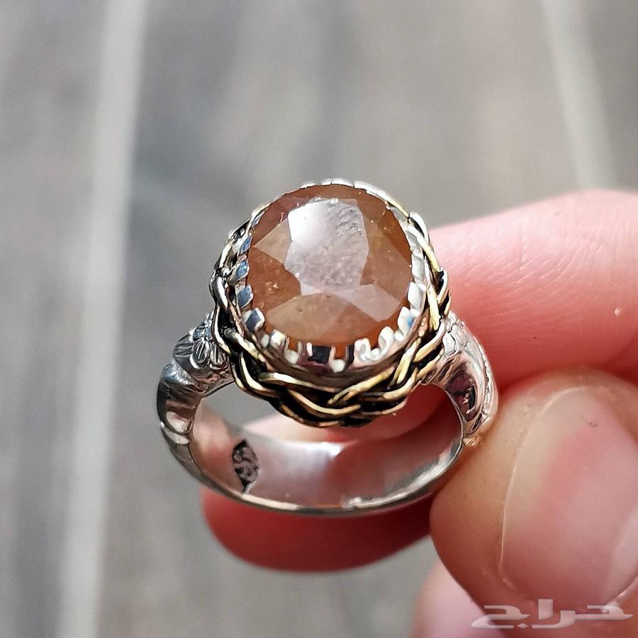 خاتم فضة زفير افريقي زامبي اصفر64569562639363110