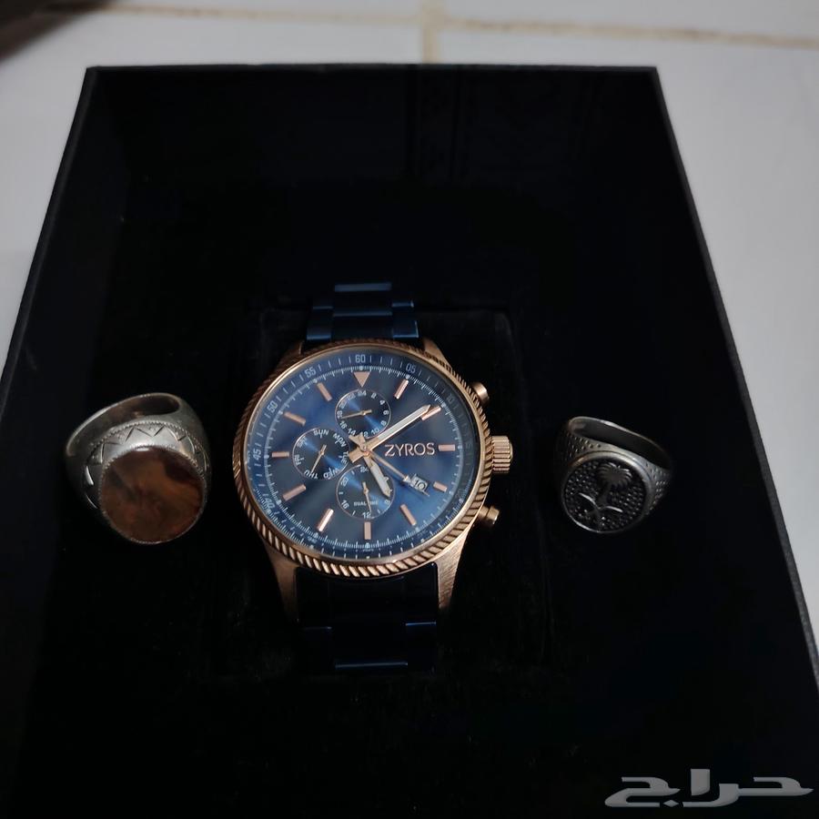 ساعة زايروس جديده وعقيق يماني وخاتم بنقش السيفين والنخله64564991583107110
