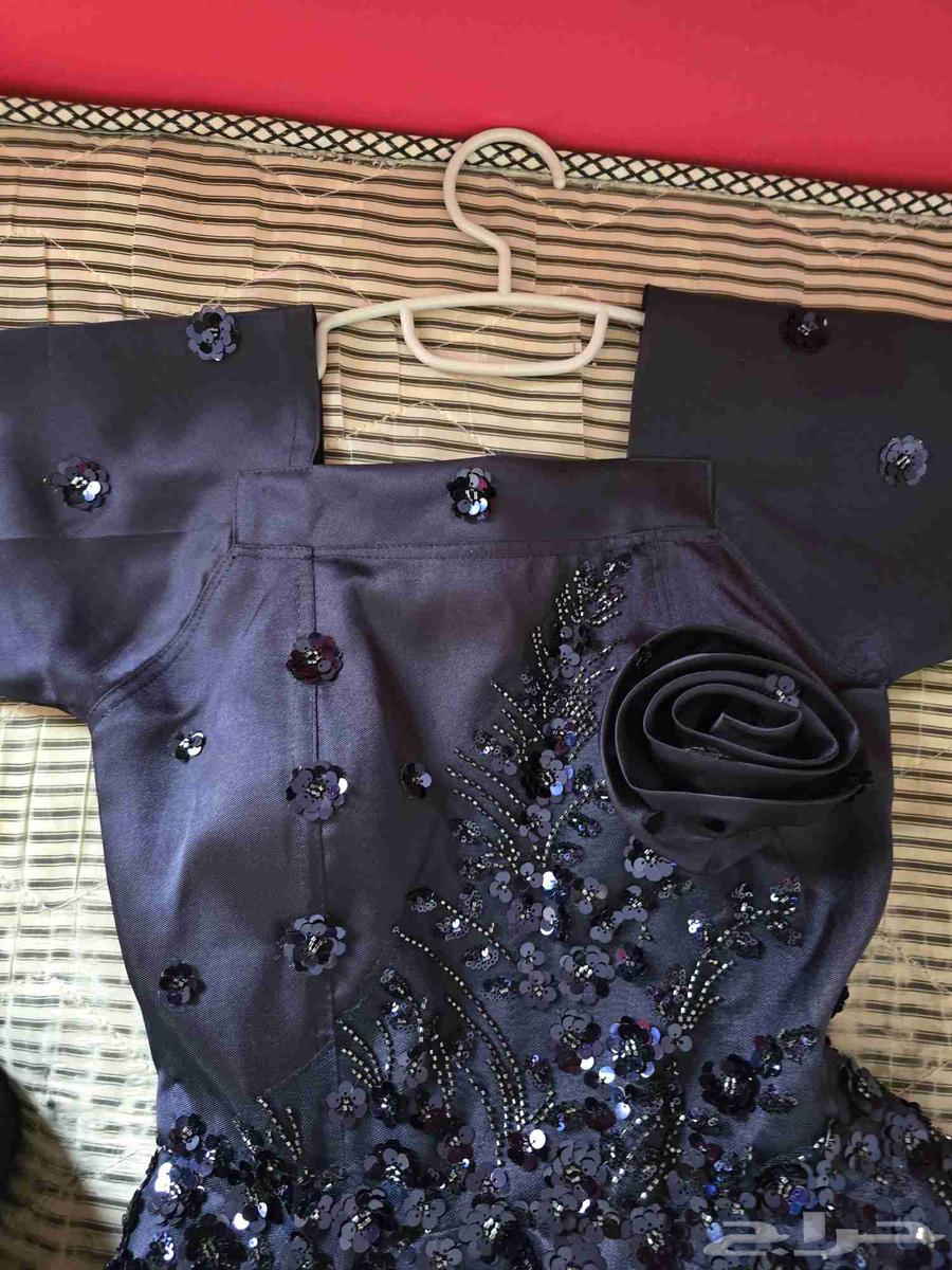 فستان للمناسبات لون كحلي فخم جدا بالبس64564268257538110