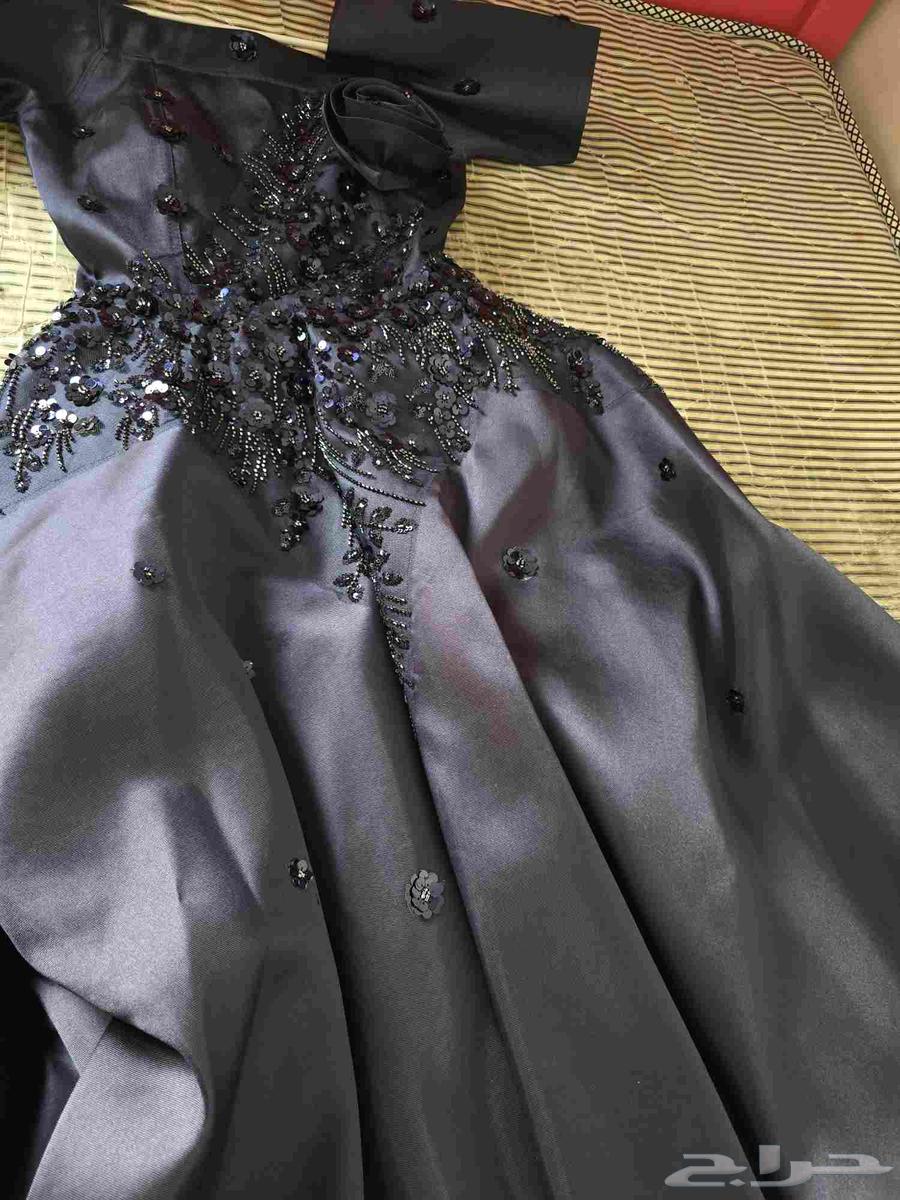 فستان للمناسبات لون كحلي فخم جدا بالبس64564268257538111