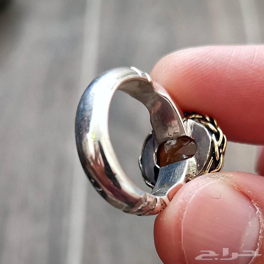 خاتم فضة زفير افريقي زامبي اصفر64569562639363114