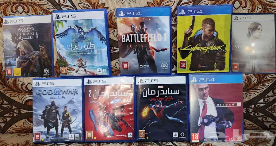 مجموعة أشرطة بلايستيشن 4 5 للبيع أو البدل64568578437123110