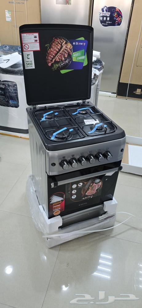 فرن اسود تركي اربع عيون سطح اسود ستيل جديد فقط64525801428097112