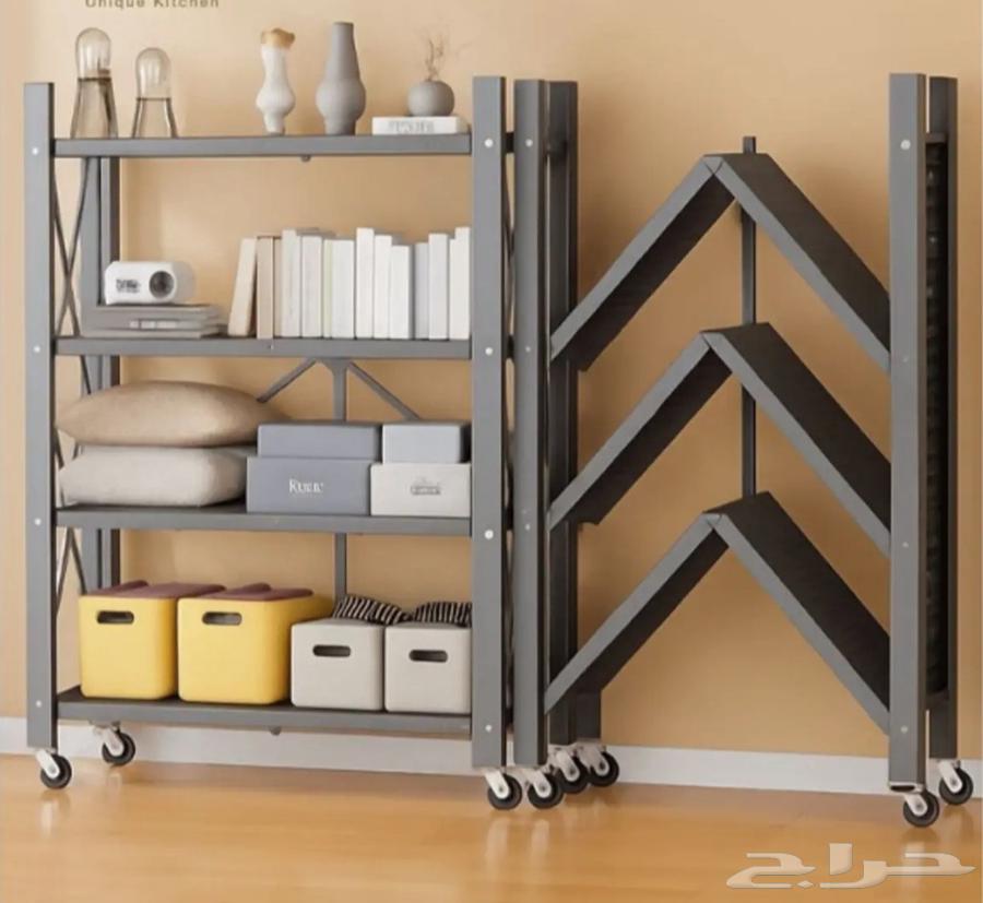 Foldable metal shelf stand for rooms and kitchens for sale in Mecca64572285661185110