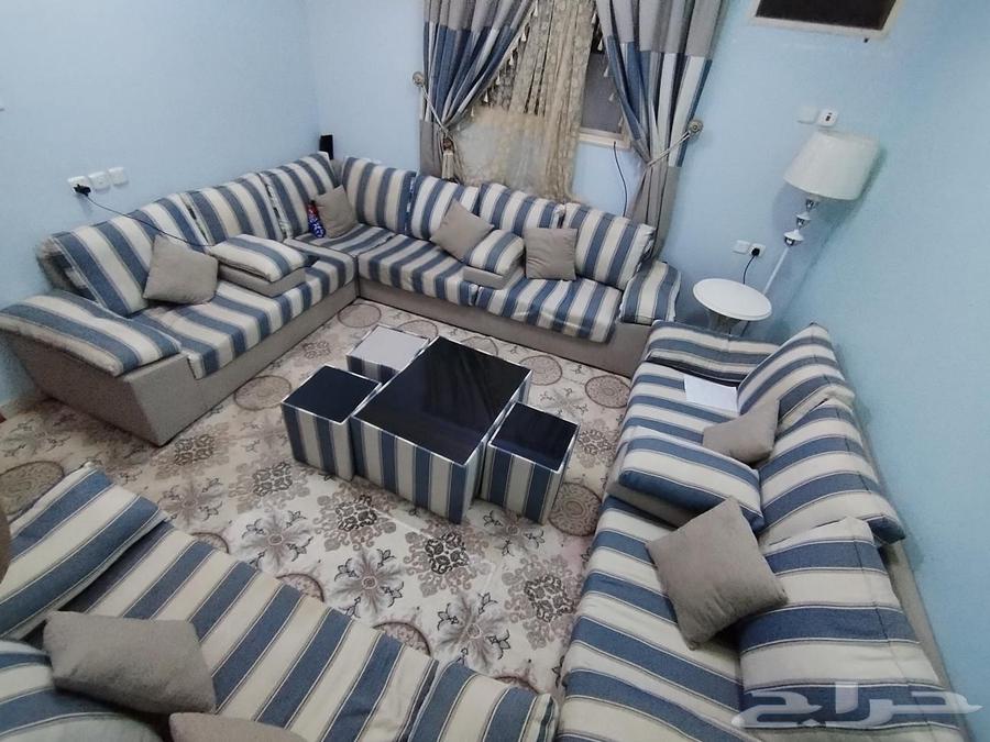 4x4 Sofa Set with Curtains, Side Tables, and Rug64570503911810113