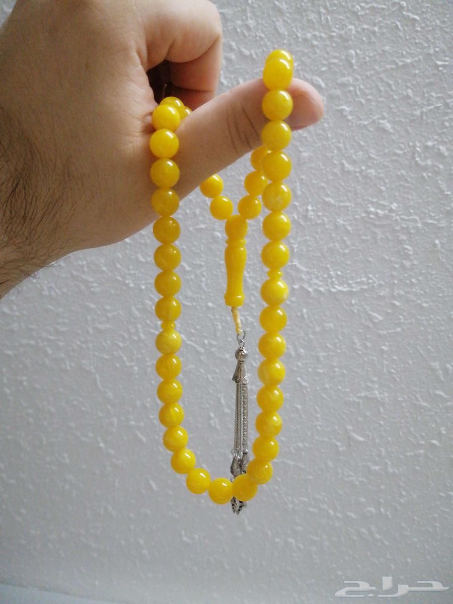 سبحة كهرمان اصفر صافي (جديدة).64578978316033111