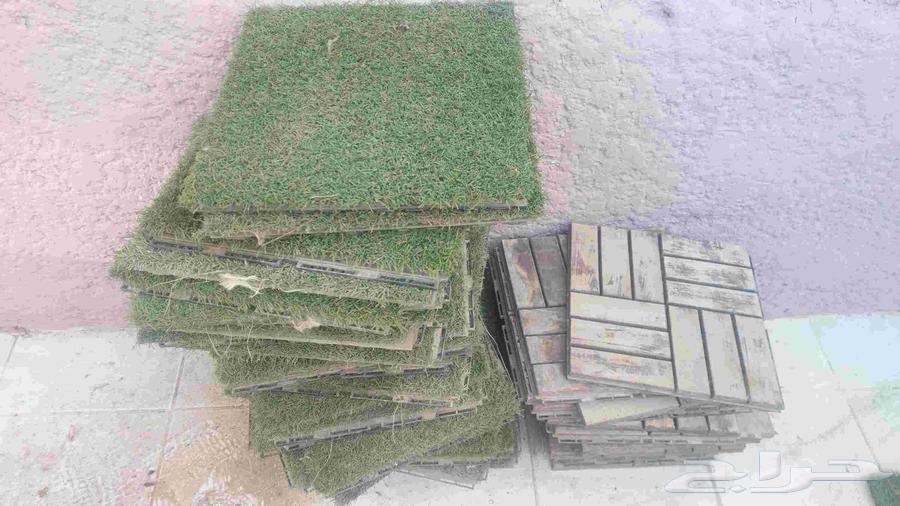 بلاط اخضر و خشبي صناعي للحدائق64576058228739112