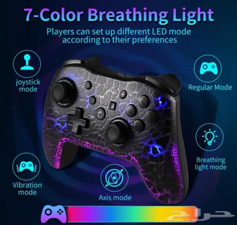 يد تحكم تعمل سلكيه وبالبلوتوث جديده بعلبتها معها سلك تايب -c64574957608066112